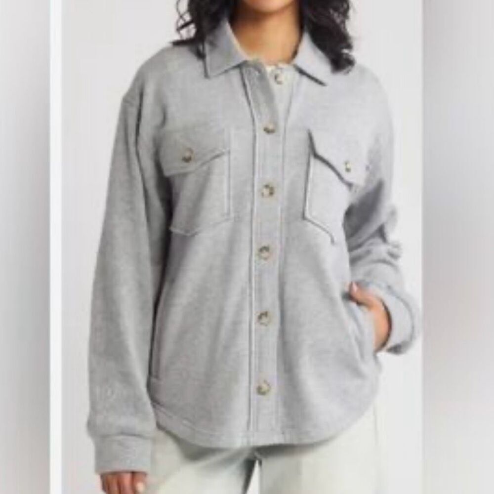 THREAD & SUPPLY x NORDSTROM | Medium Gray Shacket Jacket Oversized‎ | Size Large